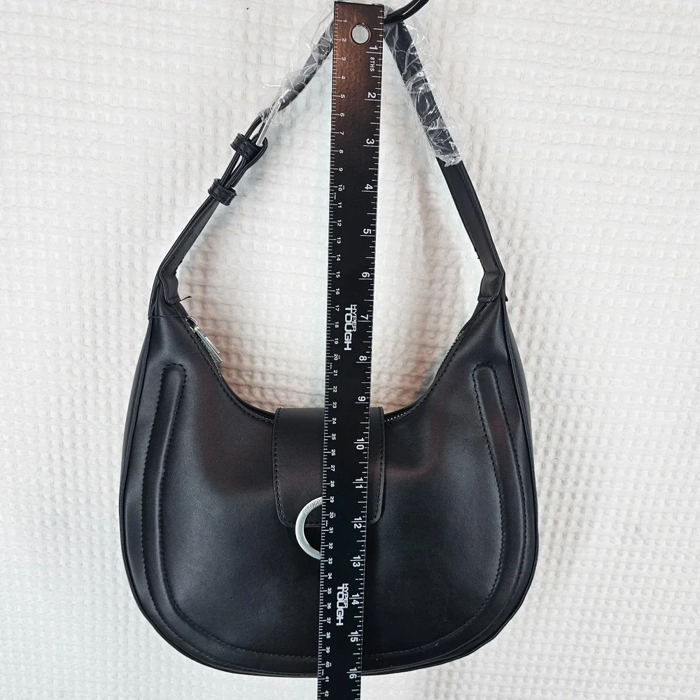 Charn Ring Hobo Shoulder Bag Black Ring Closure by French Connection NWT